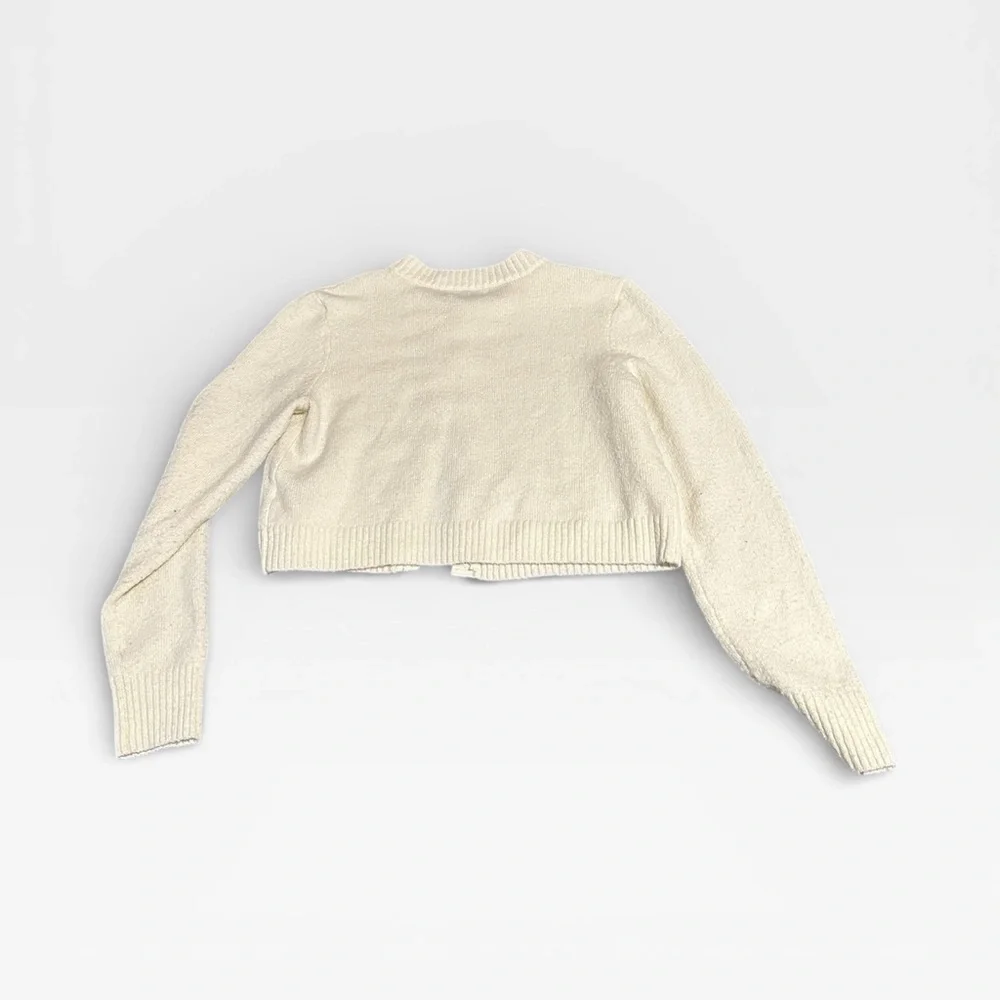American Eagle Soft White Button Down Wool Sweater - Picture 6 of 6
